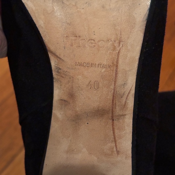 Theory Block Heel Bootie in Suede - Picture 7 of 10